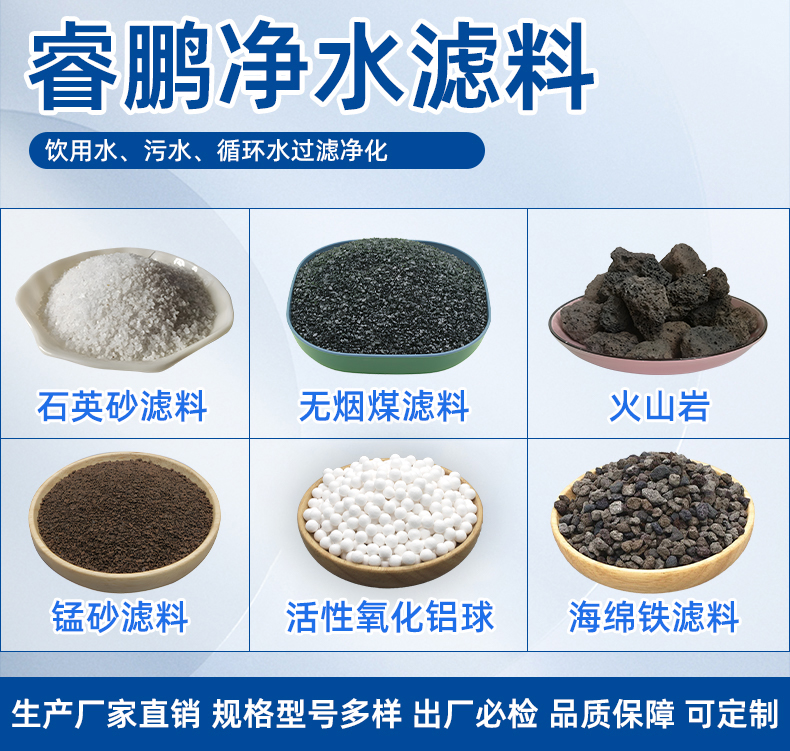 凈水濾料石英砂無(wú)煙煤卵石水過(guò)濾材料一站式供應(yīng) 去黃截污錳砂濾料